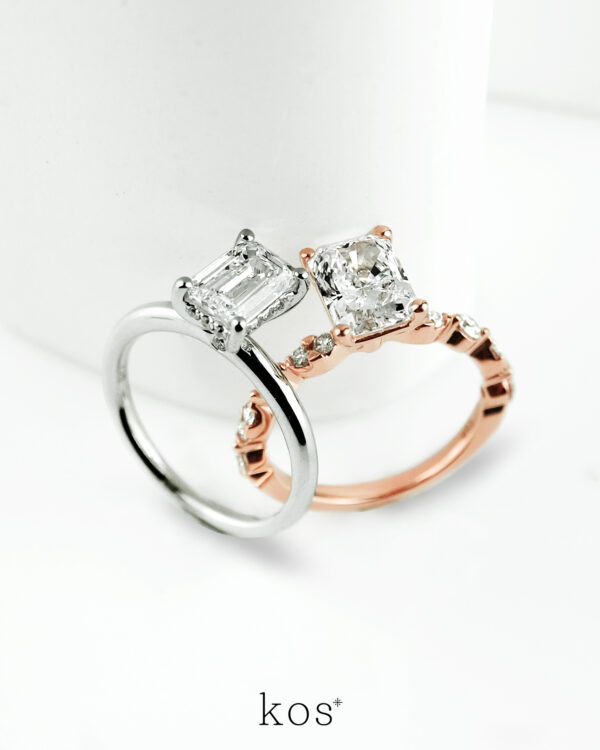 Emerald Solitaire Ring และ Radiant Solitaire Ring