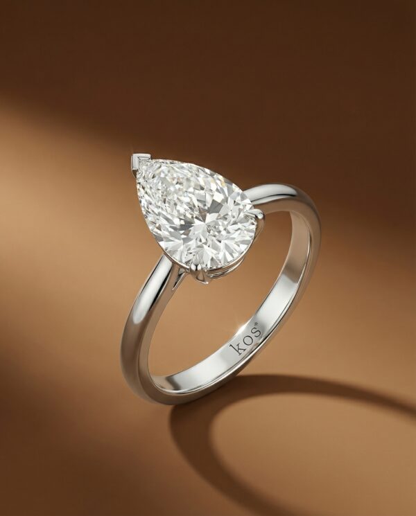 แหวนเพชรหยดน้ำ ก้านเรืยบ