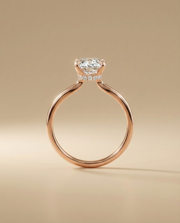 แหวนเพชร Oval ตัวเรือนสี Rose Gold