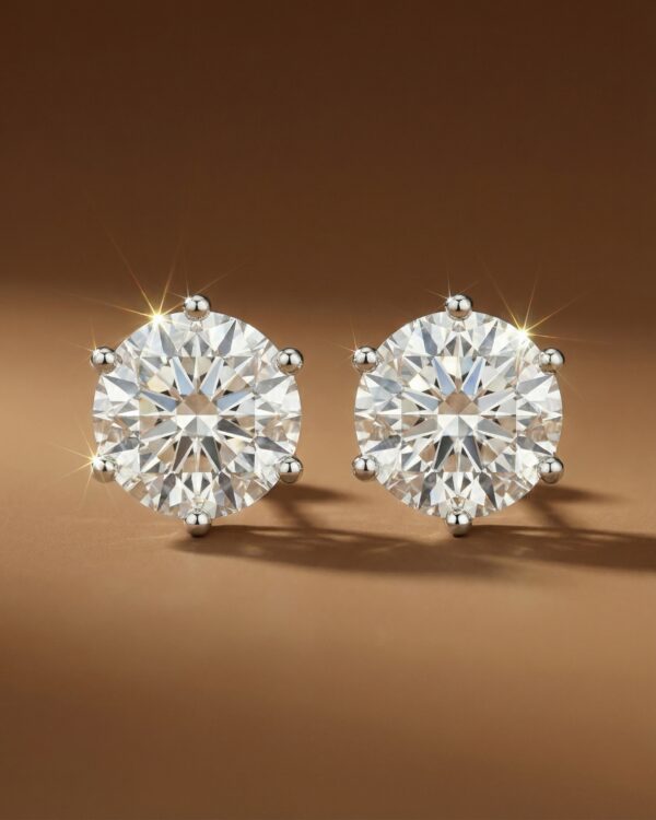 ต่างหูเม็ดเดี่ยวเพชรกลม