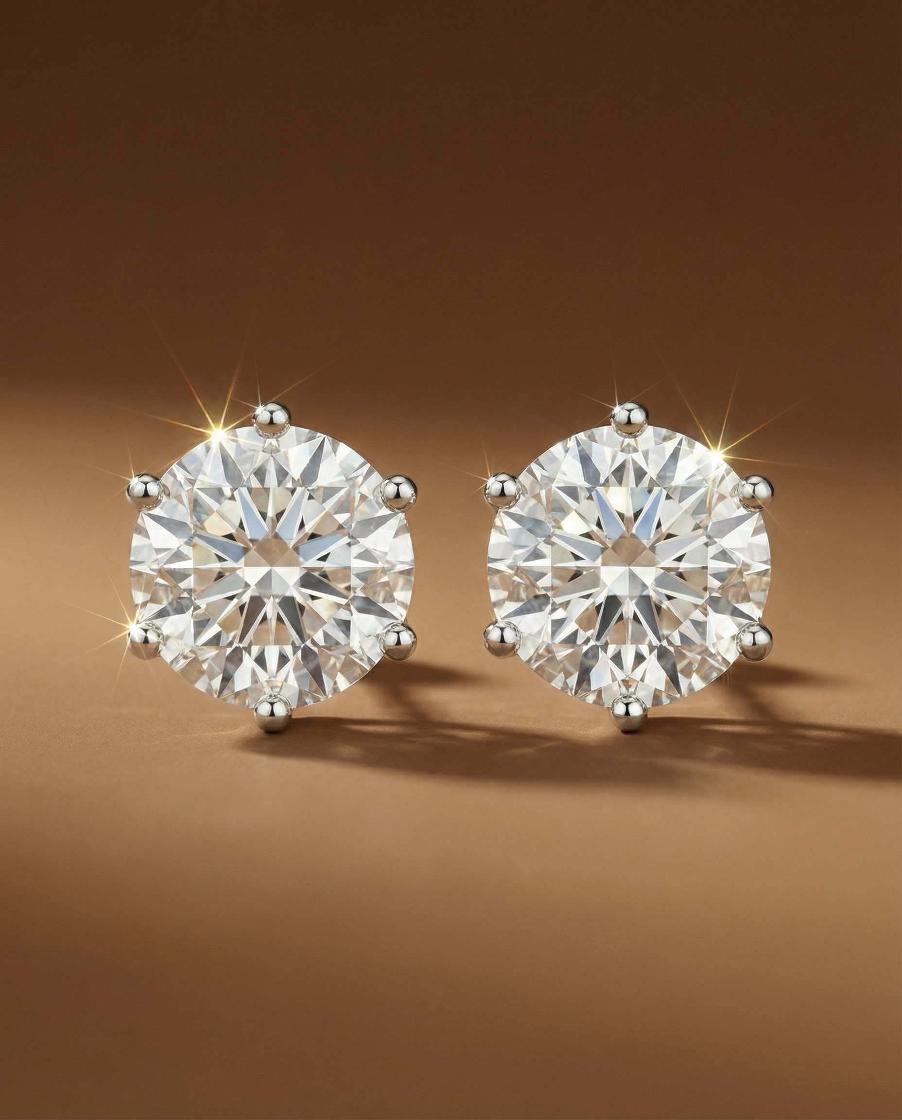 ต่างหูเม็ดเดี่ยวเพชรกลม