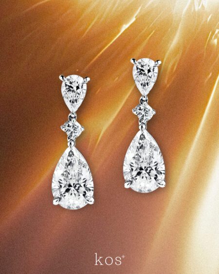 ต่างหูเพชร Signature Pear Drop Earrings