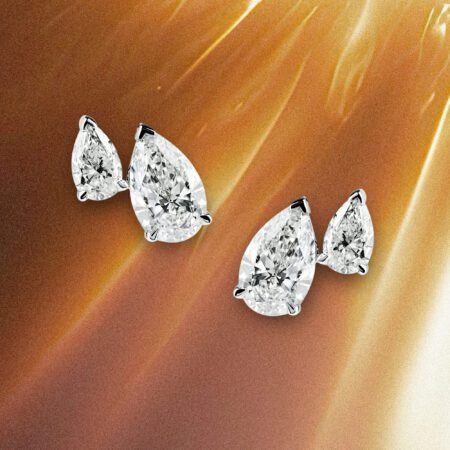 ต่างหูเพชร Duo Pear Earrings