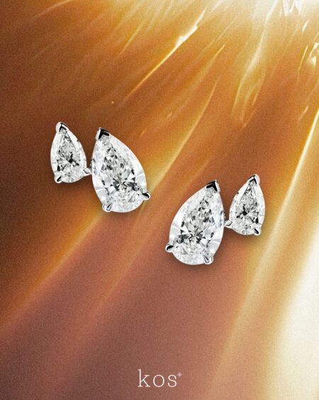 ต่างหูเพชร Duo Pear Earrings