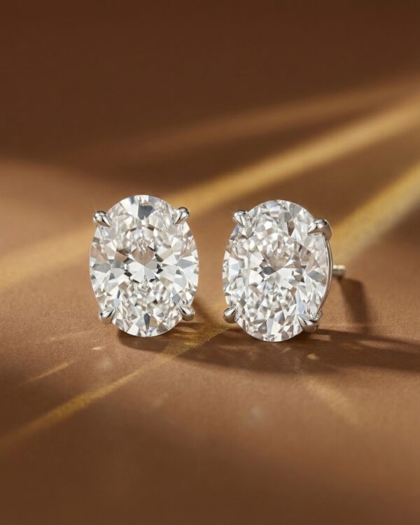 ต่างหูเพชรเม็ดเดี่ยว Shape Oval