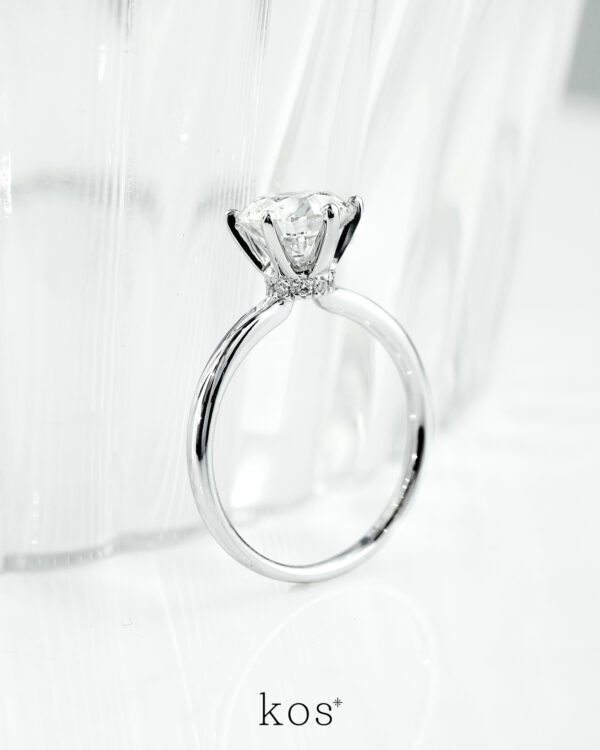 แหวนเพชรแแต่งงาน เพชรกลม 1.5 กะรัต The Veiled Halo Round Solitaire