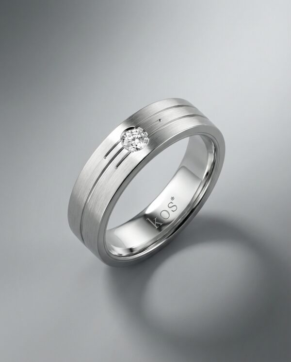 แหวนเพชรชาย 15 ตัง รุ่น Three Dashes Men’s Ring