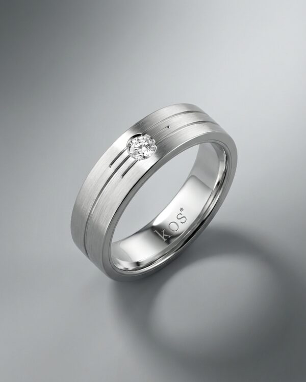 แหวนเพชรชาย 15 ตัง รุ่น Three Dashes Men’s Ring