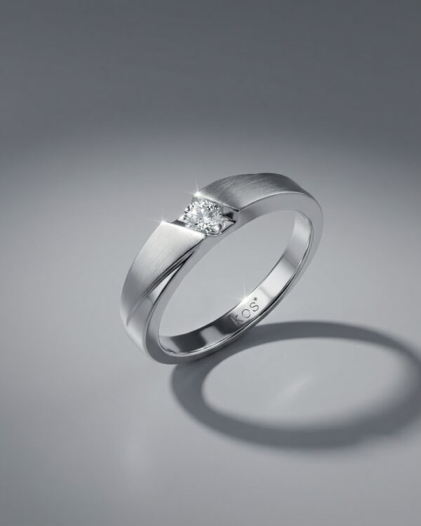 แหวนชาย เพชรกลม ดีไซนืเรียบหรู