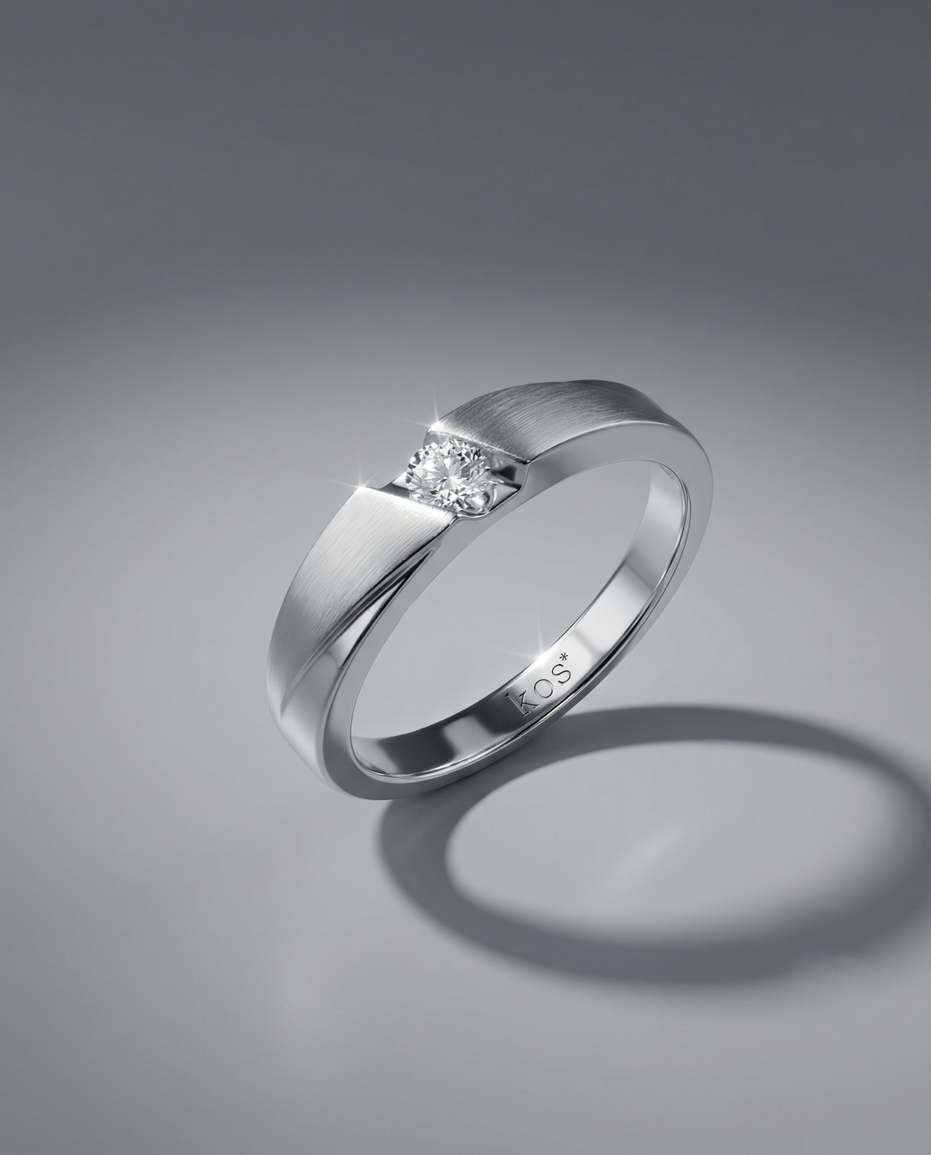 แหวนชาย เพชรกลม ดีไซนืเรียบหรู