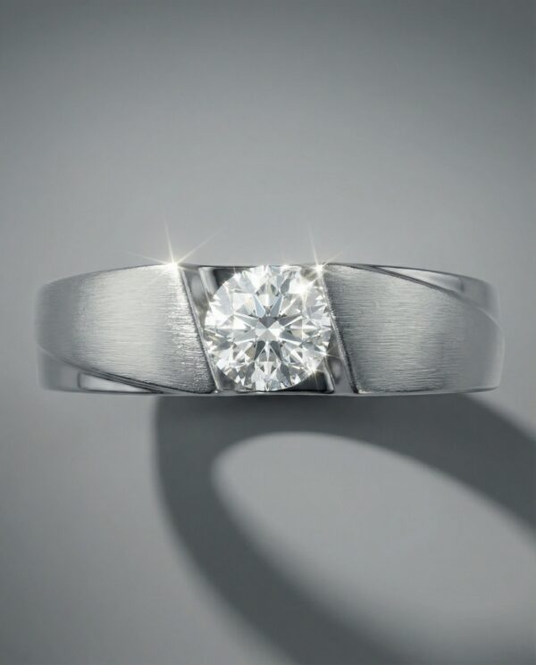 แหวนชาย เพชรกลม ดีไซนืเรียบหรู