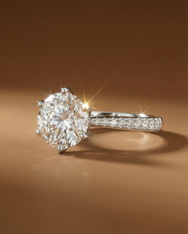 แหวนหมั้นเพชรแท้-6-หนามเตย-Lillian-Round-Brilliant