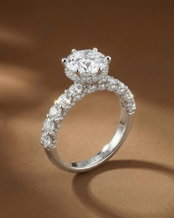 แหวนหมั้น-เพชรชู-6-เตย-Hidden-Halo-kos-jewelry