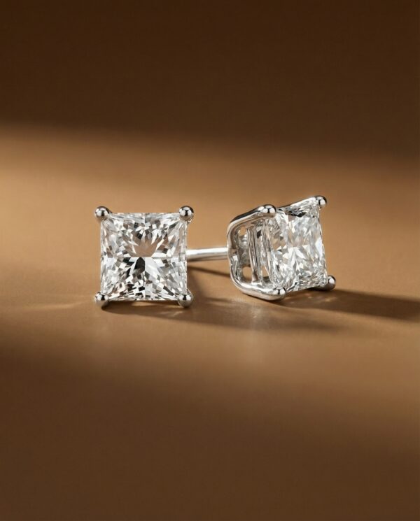 ต่างหูเม็ดเดี่ยว เพชร Princess