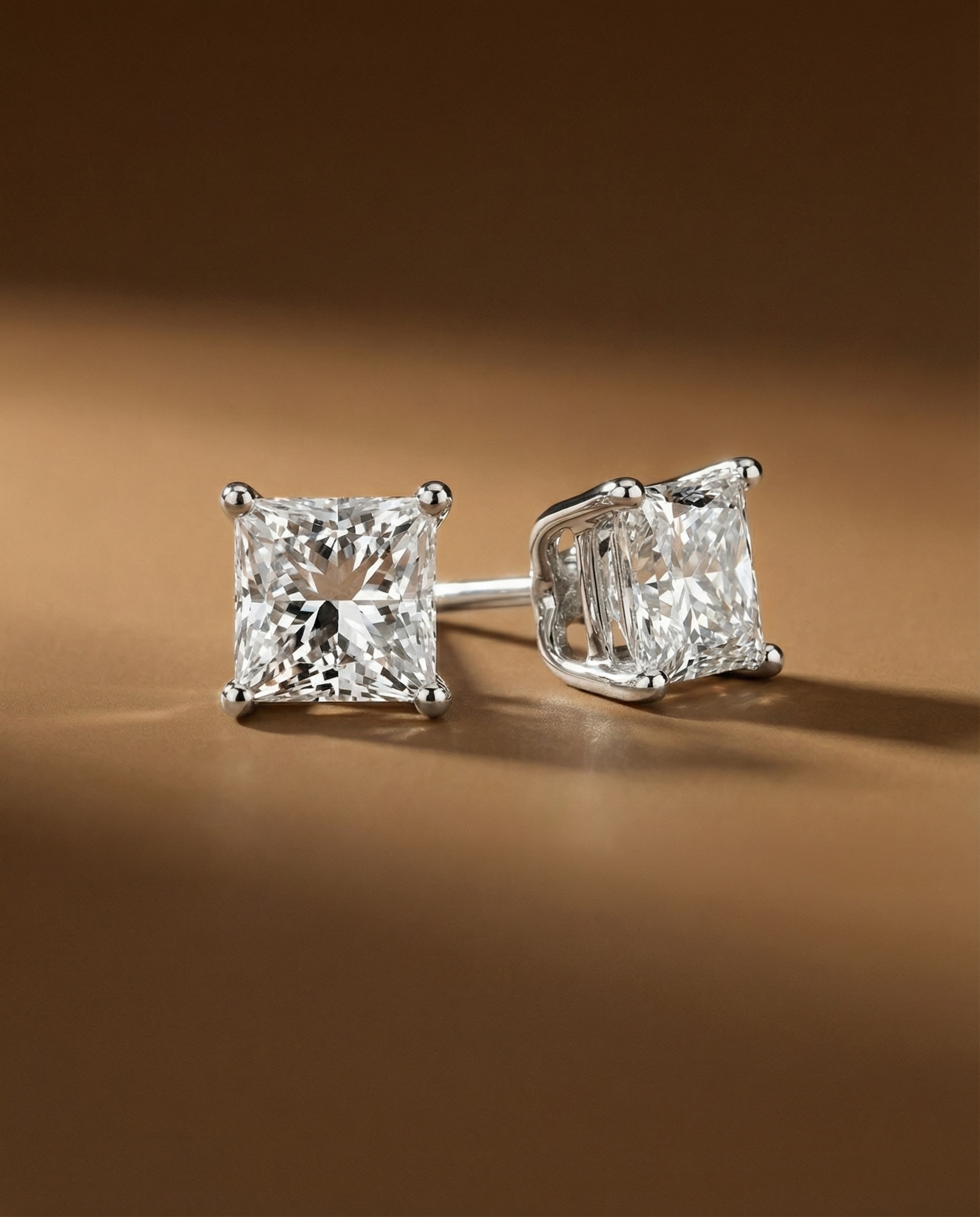 ต่างหูเม็ดเดี่ยว เพชร Princess