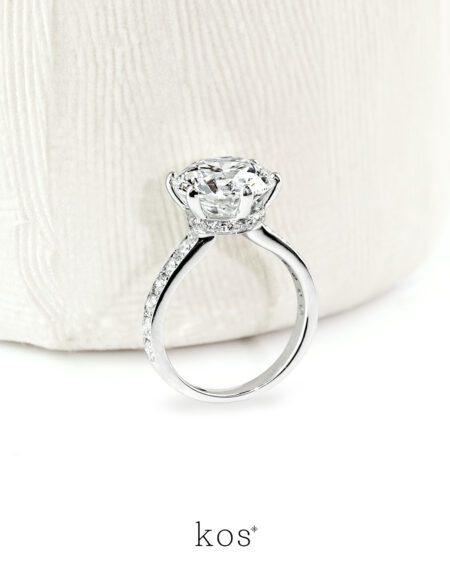 แหวนเพชรกลม The Diva Round Brilliant ตัวเรือนฝังแบบ Chanbel Setting