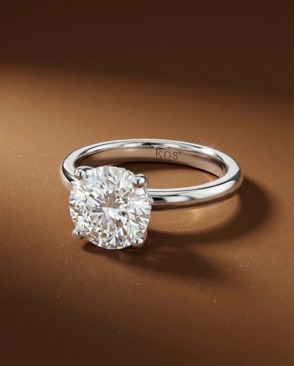 แหวนหมั้น-เพชรทรงกลม-Hidden-Halo-ก้านเรียบ