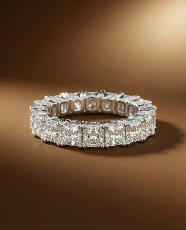 แหวนเพชรรอบนิ้ว เพชรทรง Princess