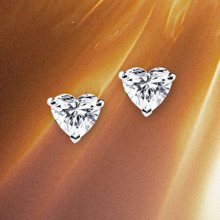 ต่างหูเพชร Heart Stud Earrings