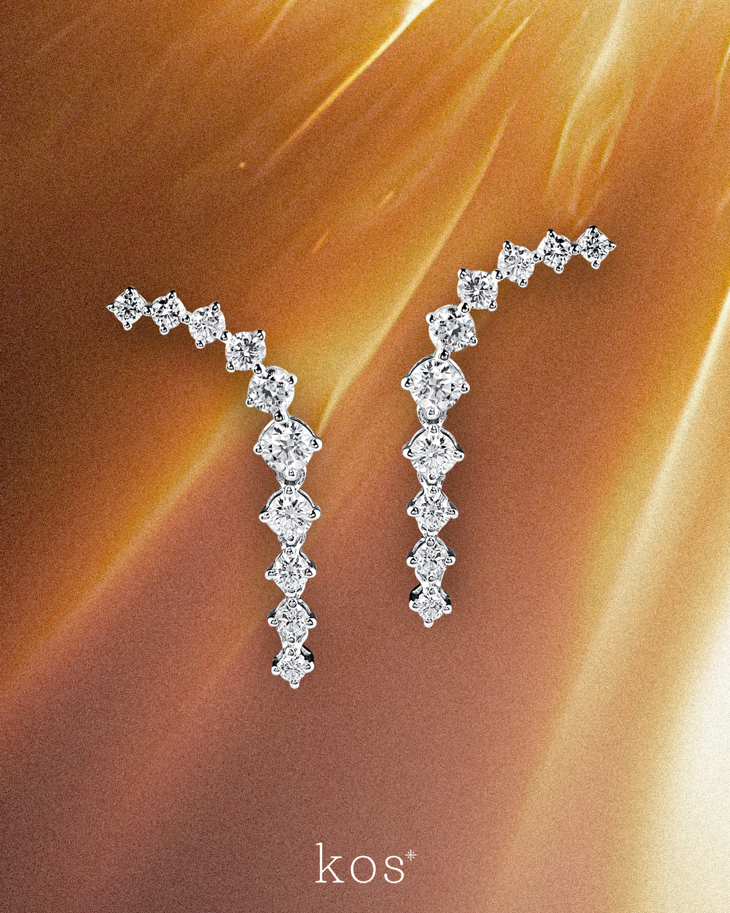 ต่างหูเพชร Shooting Stars earrings
