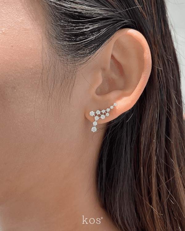 ต่างหูเพชรกลม ดีไซน์ทันสมัย