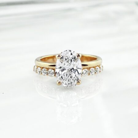 แหวนเพชร Oval Double ring in Vanilla Gold