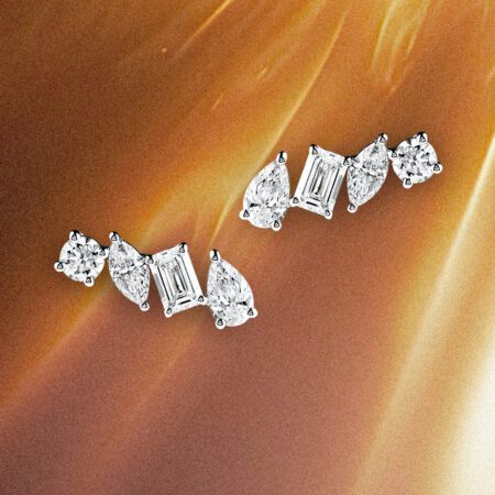 ต่างหู Demi 4-diamond mix shape earrings