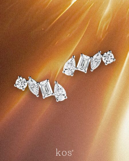 ต่างหู Demi 4-diamond mix shape earrings