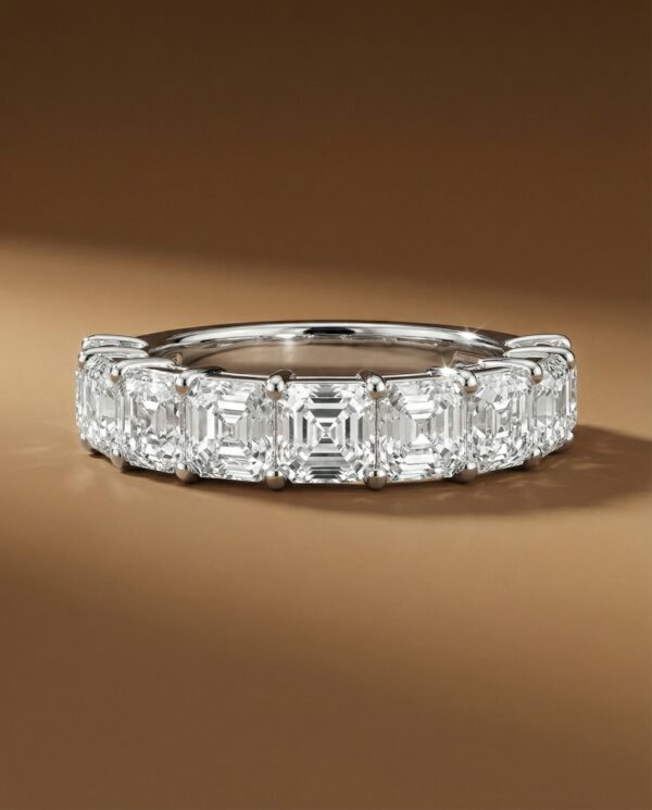 แหวนเพชรแถว เพชรทรง Asscher Cut