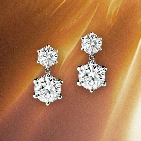 ต่างหูเพชร Nadia Round Dangling Earrings