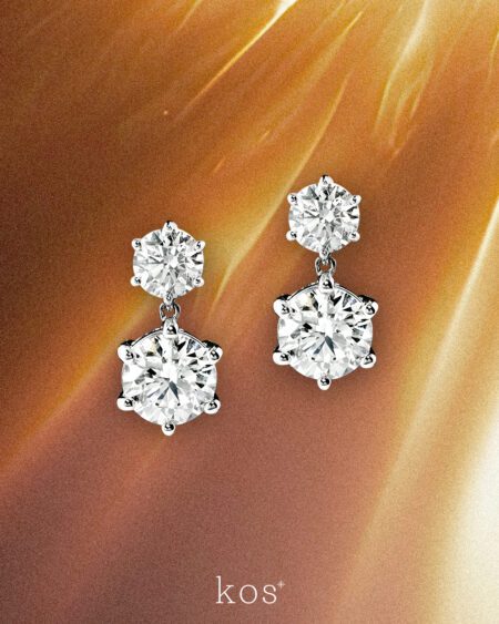 ต่างหูเพชร Nadia Round Dangling Earrings