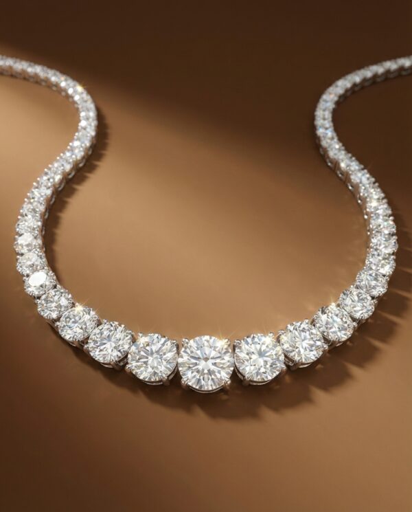 สร้อยเพชรคอกลมไล่ไซส์เพชร