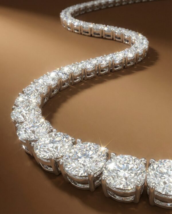 สร้อยเพชรคอกลมไล่ไซส์เพชร