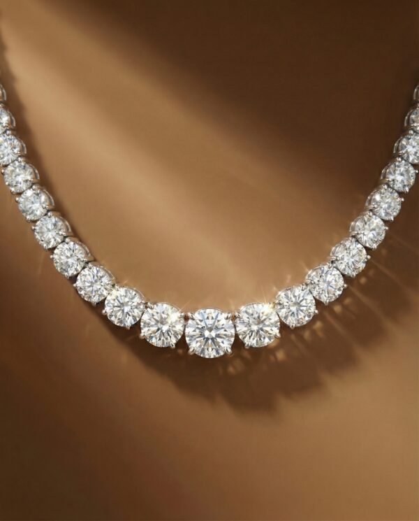 สร้อยเพชรคอกลมไล่ไซส์เพชร