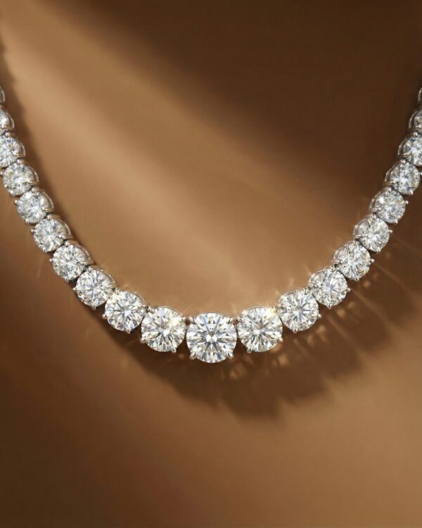 สร้อยเพชรคอกลมไล่ไซส์เพชร