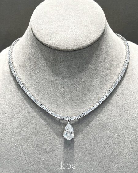 สร้อยเพชรเทนนิส พร้อมจี้หยดน้ำ 5 กะรัต