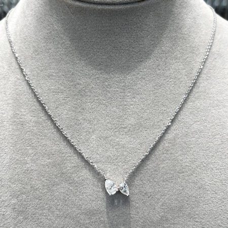 สร้อยคอ จี้เพชรหยดน้ำ 2 เม็ด