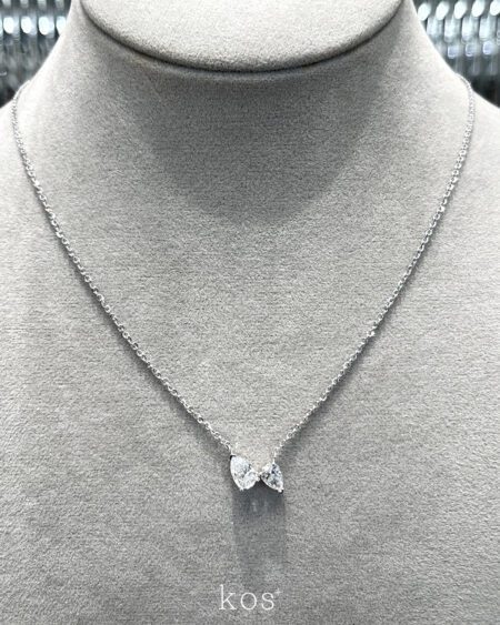 สร้อยคอ จี้เพชรหยดน้ำ 2 เม็ด