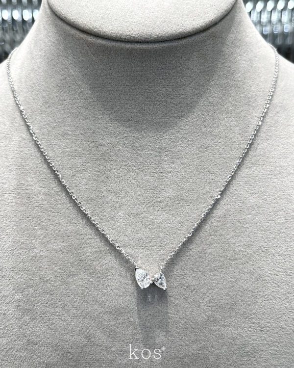 สร้อยคอ จี้เพชรหยดน้ำ 2 เม็ด