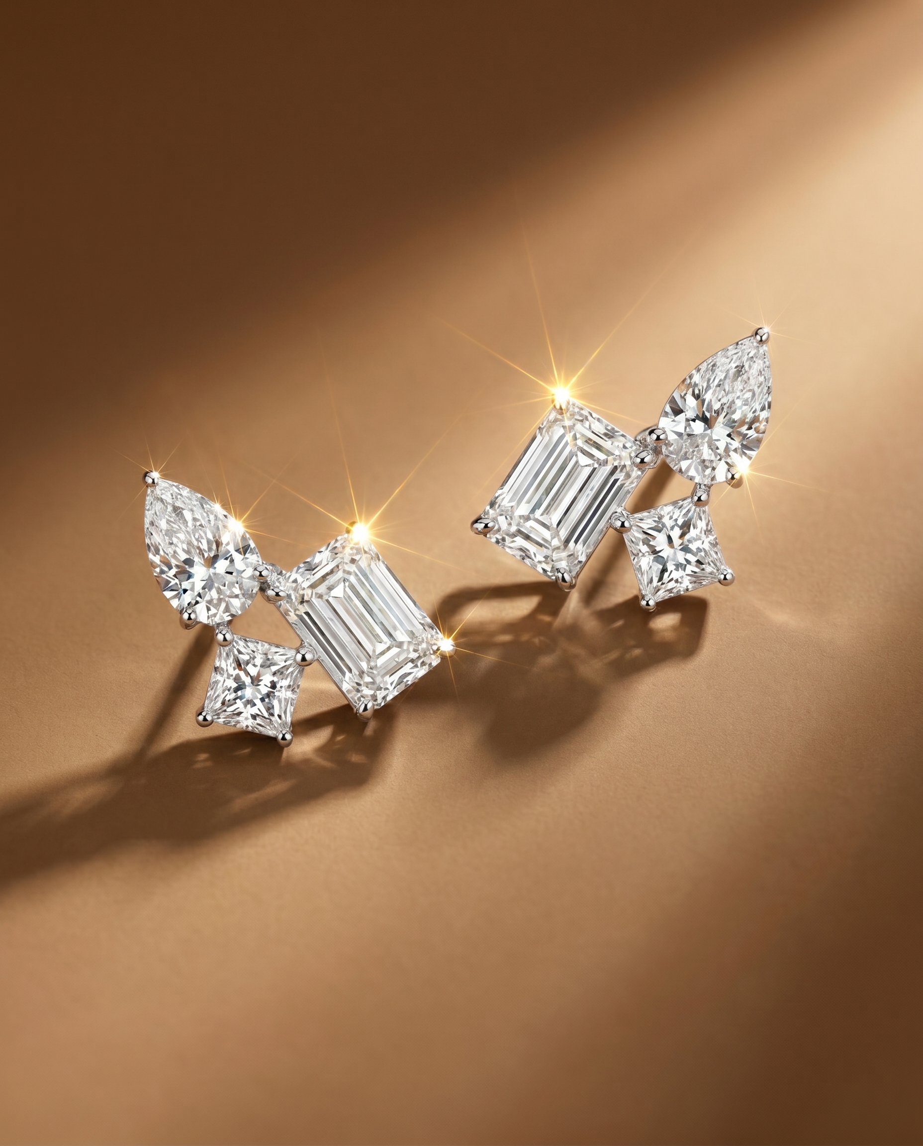 ต่างหู Mix Fancy Diamond Celeste Cluster Earrings