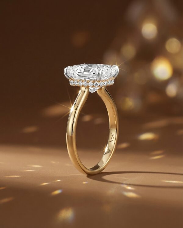แหวนเพชร-Long-Cushion-Hidden-Halo-แบรนด์-kos