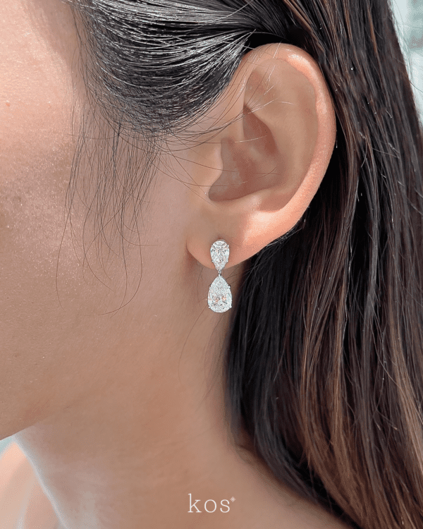 ต่างหูเพชรระย้าเพชรหยดน้ำ