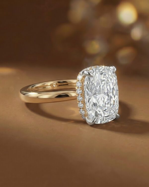 แหวนเพชร-Long-Cushion-Hidden-Halo-แบรนด์-kos