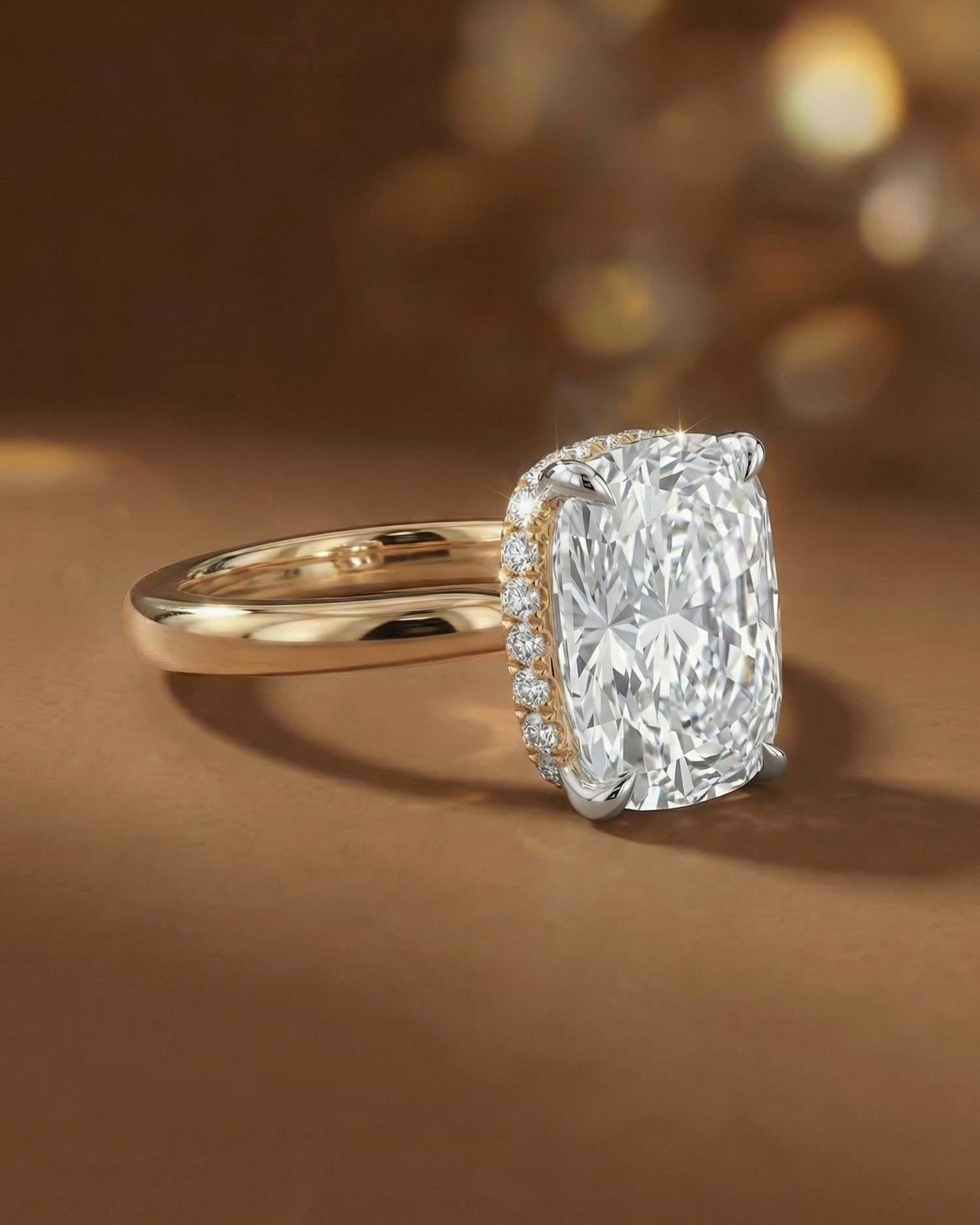 แหวนเพชร-Long-Cushion-Hidden-Halo-แบรนด์-kos