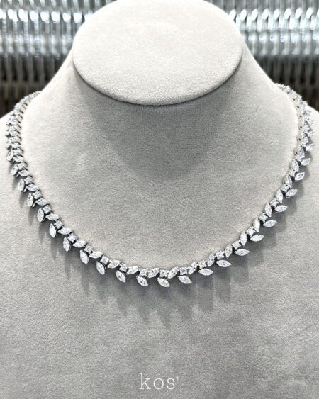 สร้อยเพชรดีไซน์ ประดับเพชรมาร์คีส์และเพชรกลม