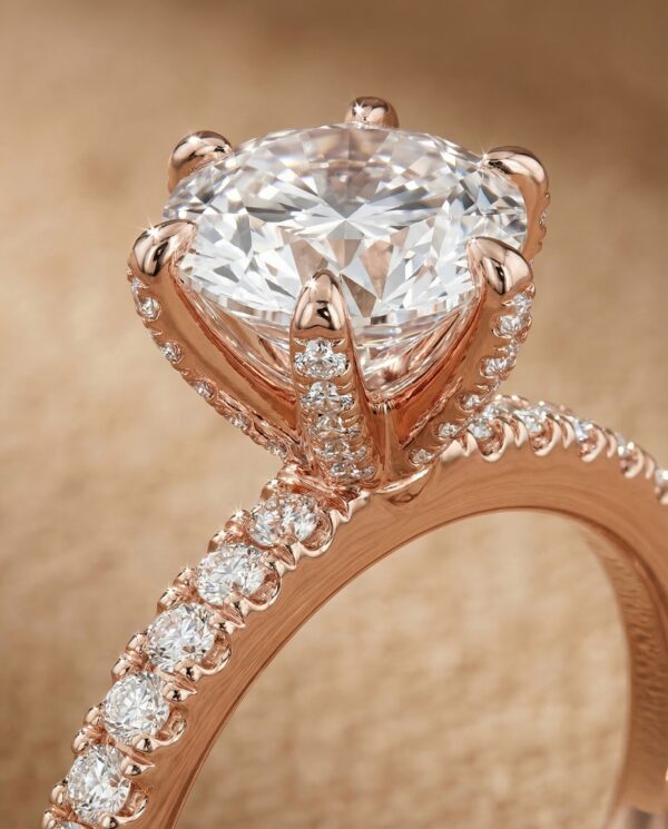 แหวนเพชรกลม 1.5 กะรัต ตัวเรือนสี Rose Gold