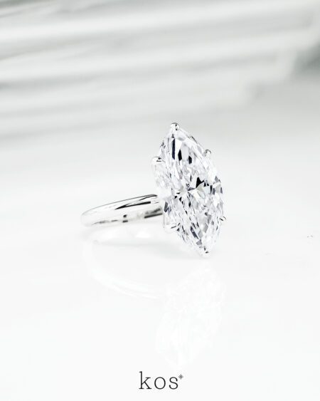 แหวนเพชร Elara Marquise Solitaire ตัวเรือนทองคำขาว 18K ประดับเพชรทรง Marquise