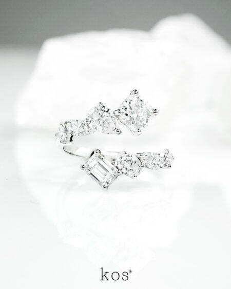 าพแหวนเพชรแท้ Nora Open Ring สไตล์ Open Ring โดดเด่นด้วยเพชรหลากหลายรูปทรง