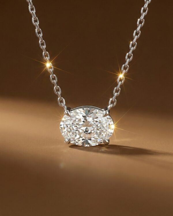 สร้อยคอจี้เพชร Oval ขนาด 1 กะรัต