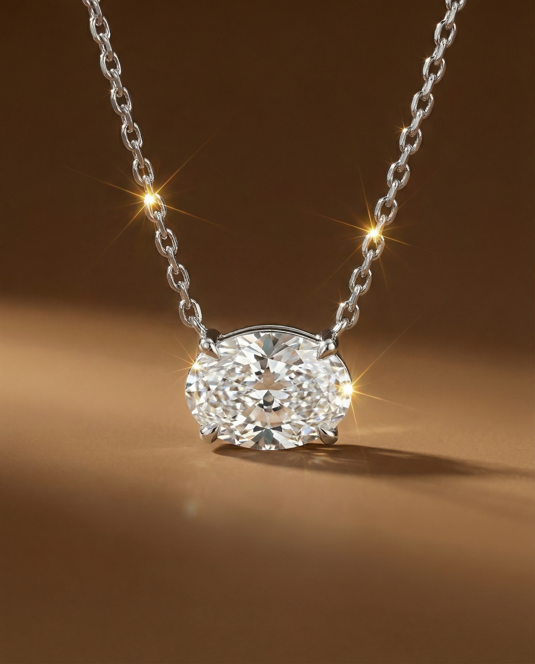 สร้อยคอจี้เพชร Oval ขนาด 1 กะรัต